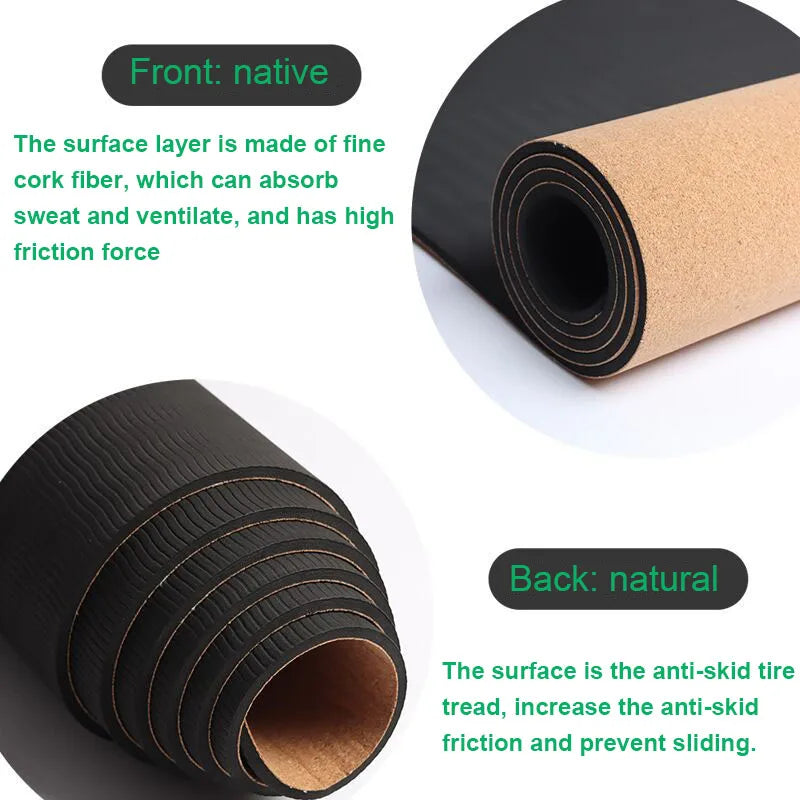 Two rolls of cork fiber mat with text describing their properties.