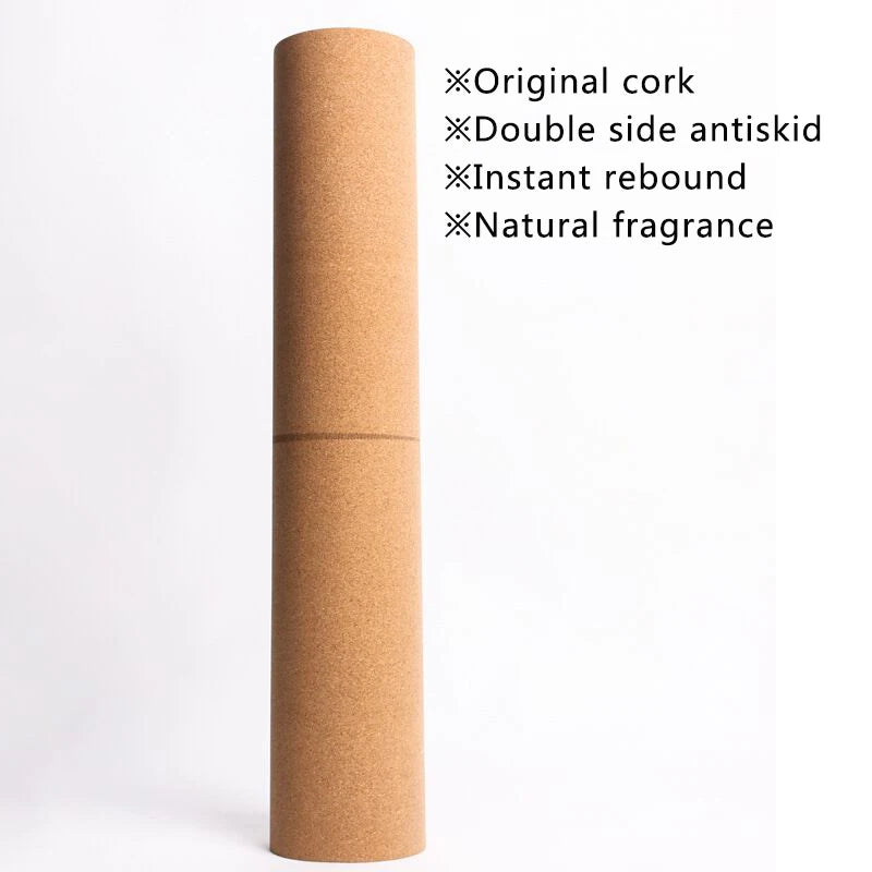 Cork product with features listed on a white background